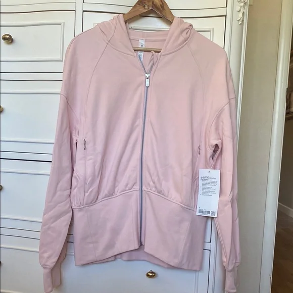 Pink Lululemon Hugged Waist Cotton Zip Hoodie LULULEMON Scuba